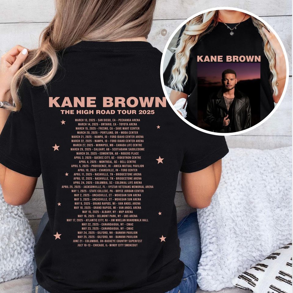 Kane Brown T-Shirt, Country Music Bleached Concert Tee, The High Road Tour, Western Shirts, Nashville Tee, Kane Brown Shirt
