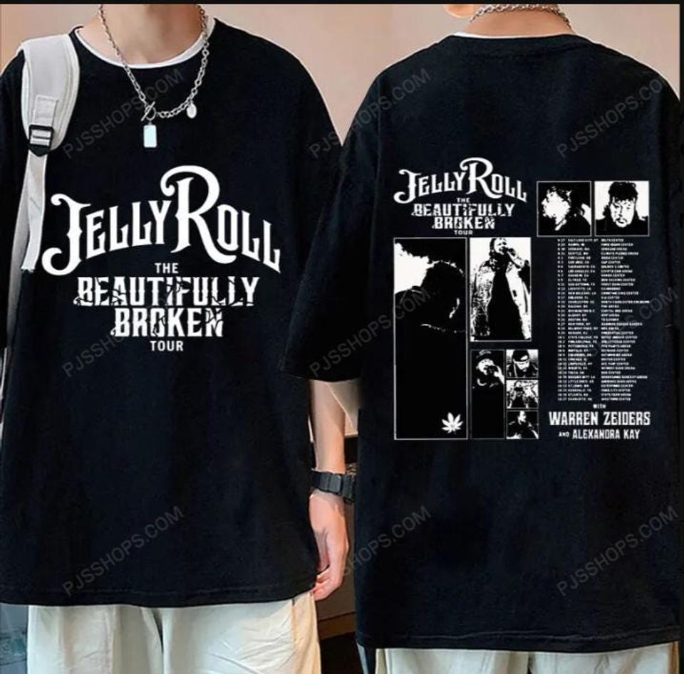 Jelly Roll The Beautifully Broken Tour 2025 Double Sided T-Shirt