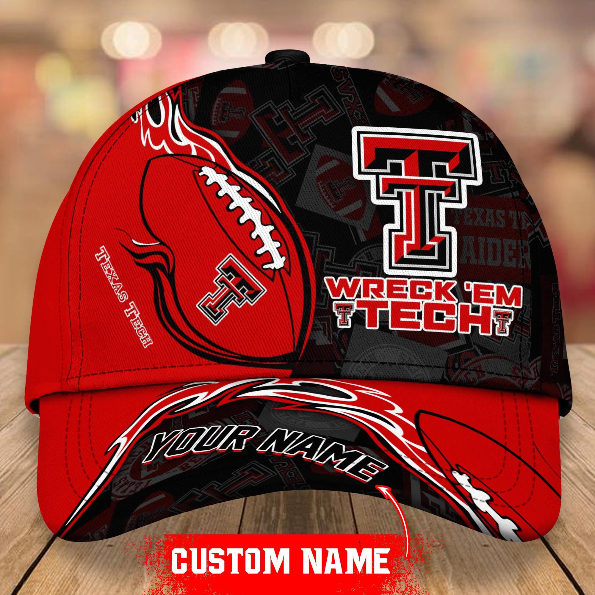 NCAA Texas Tech Red Raiders Personalized Cap Custom Name For Fan