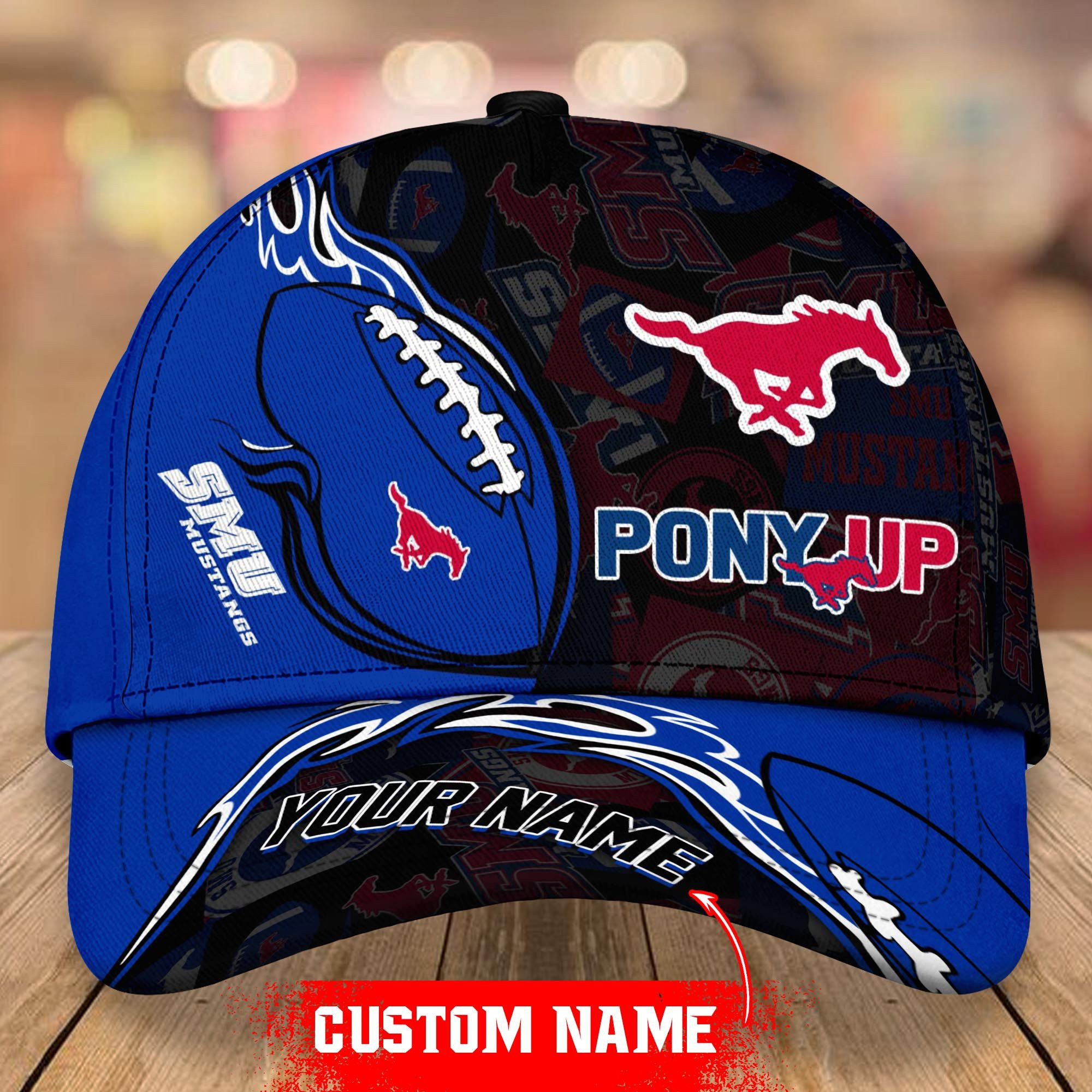 NCAA SMU Mustangs Personalized Cap Custom Name For Fan