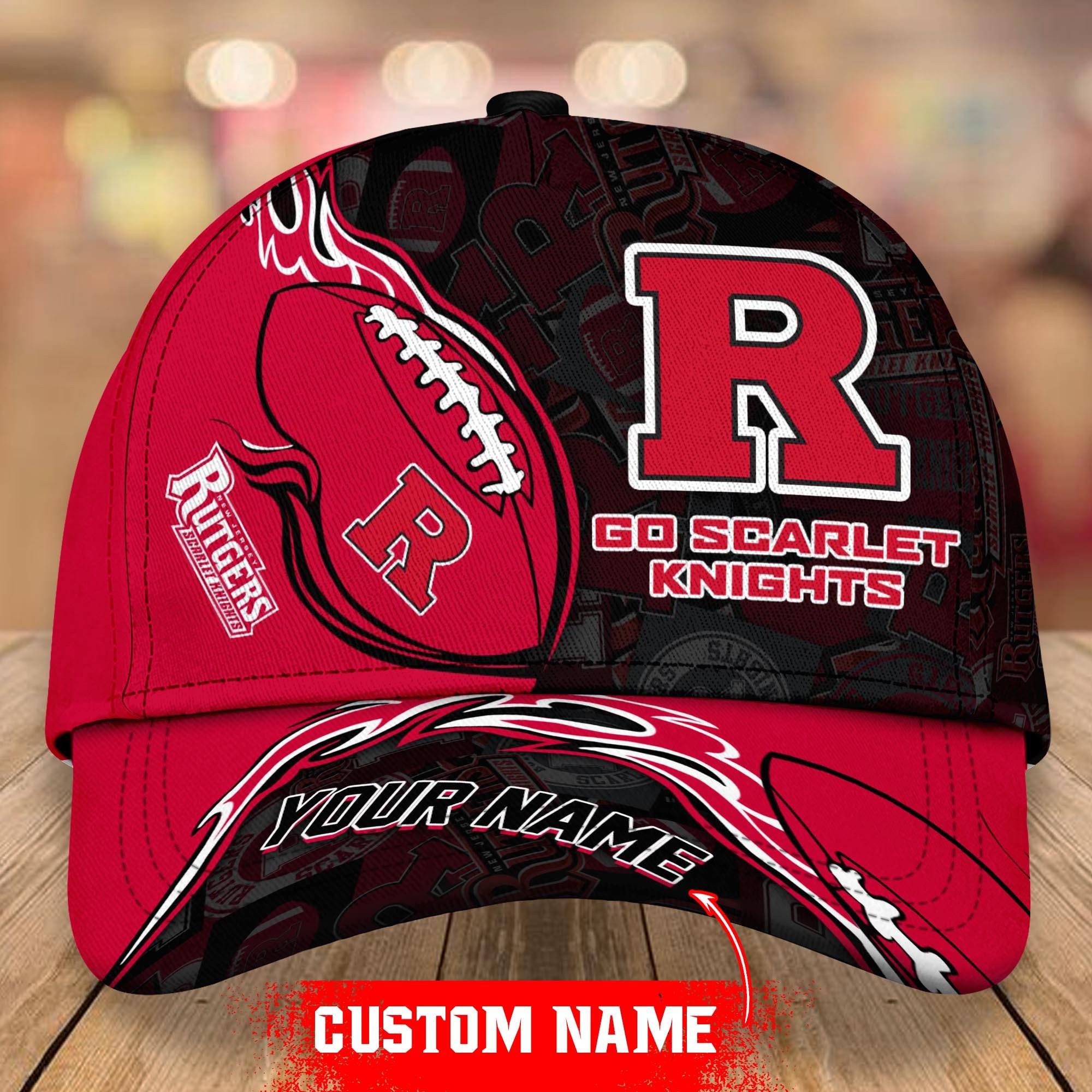 NCAA Rutgers Scarlet Knights Personalized Cap Custom Name For Fan