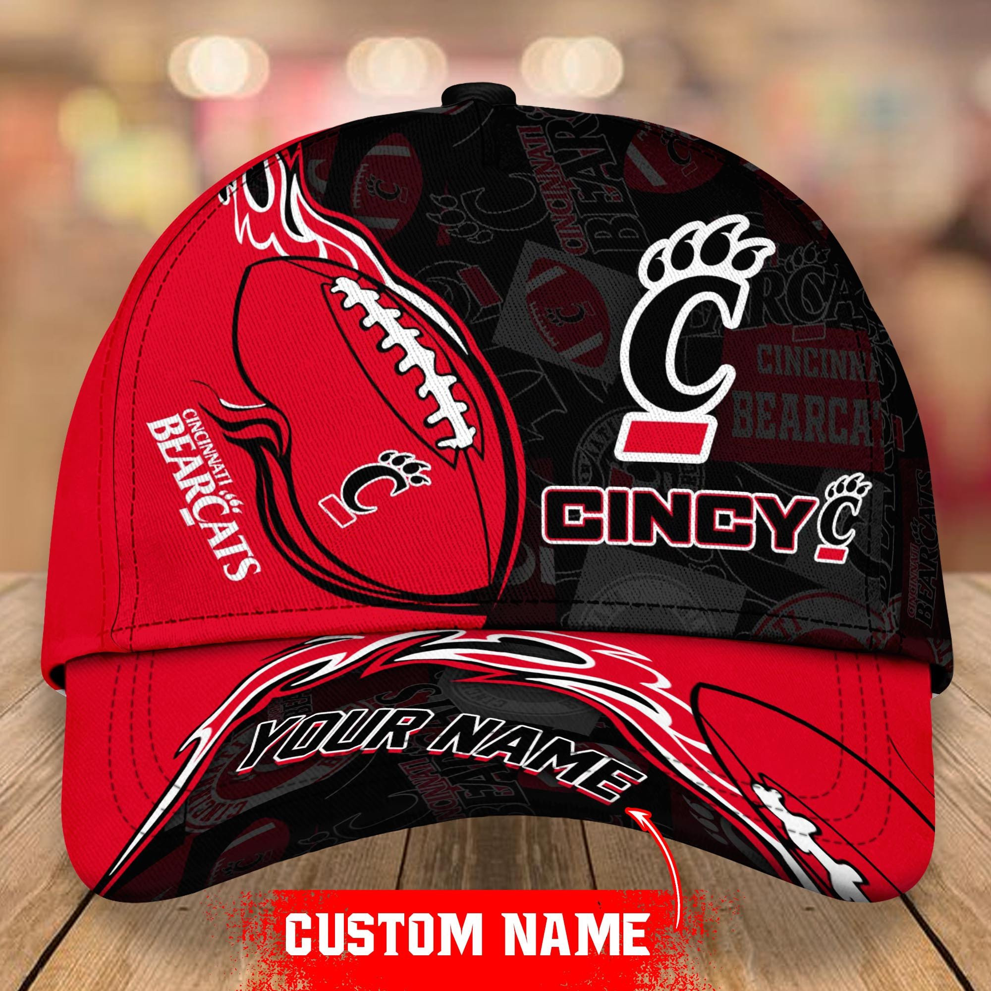 NCAA Cincinnati Bearcats Personalized Cap Custom Name For Fan