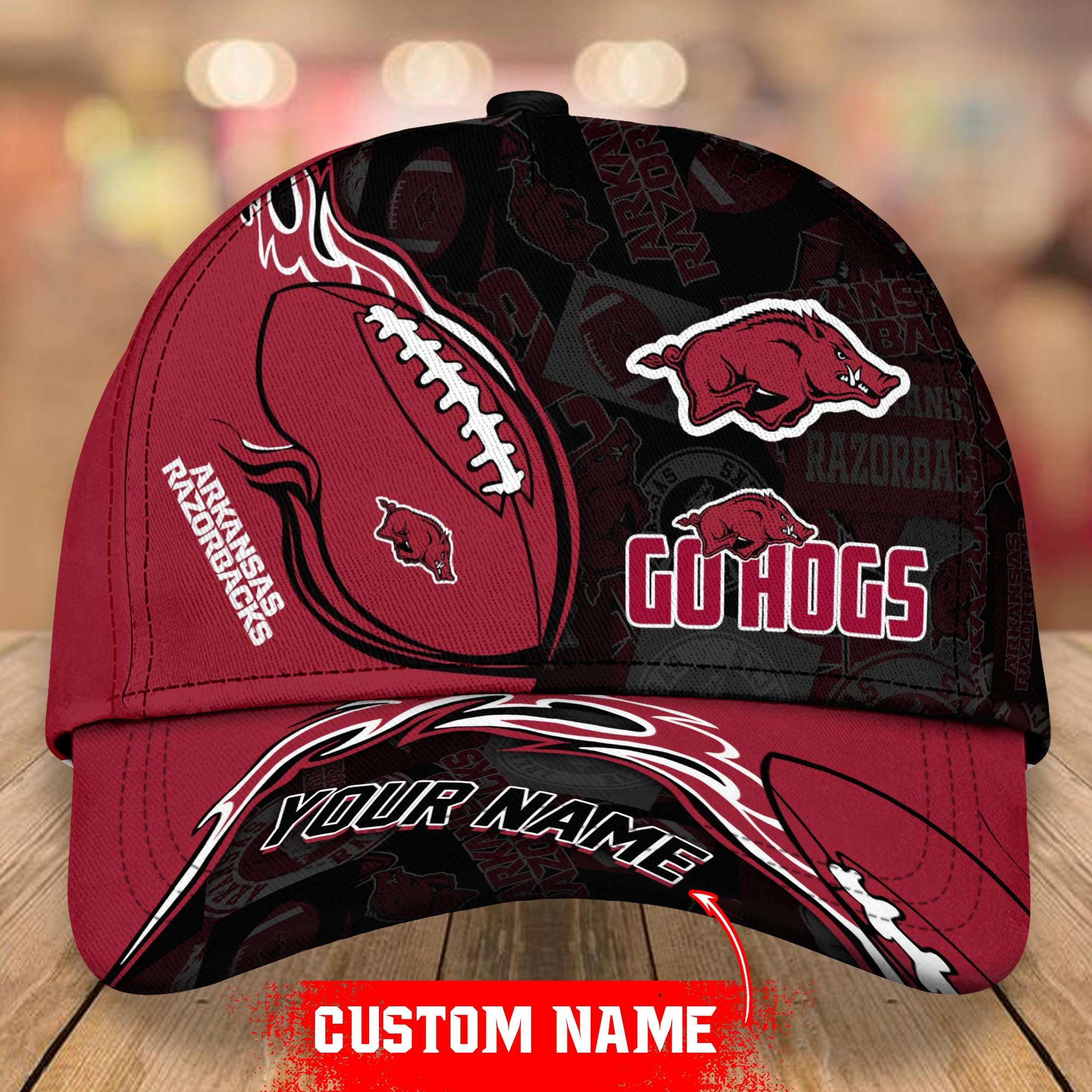 NCAA Arkansas Razorbacks Personalized Cap Custom Name For Fan
