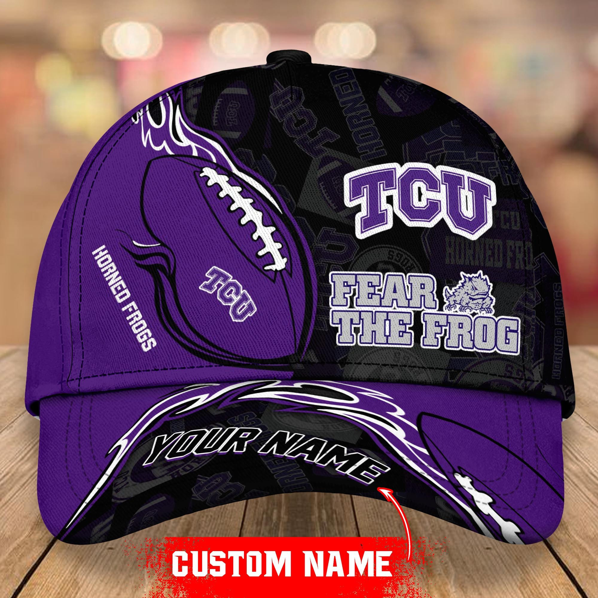NCAA TCU Horned Frogs Personalized Cap Custom Name For Fan