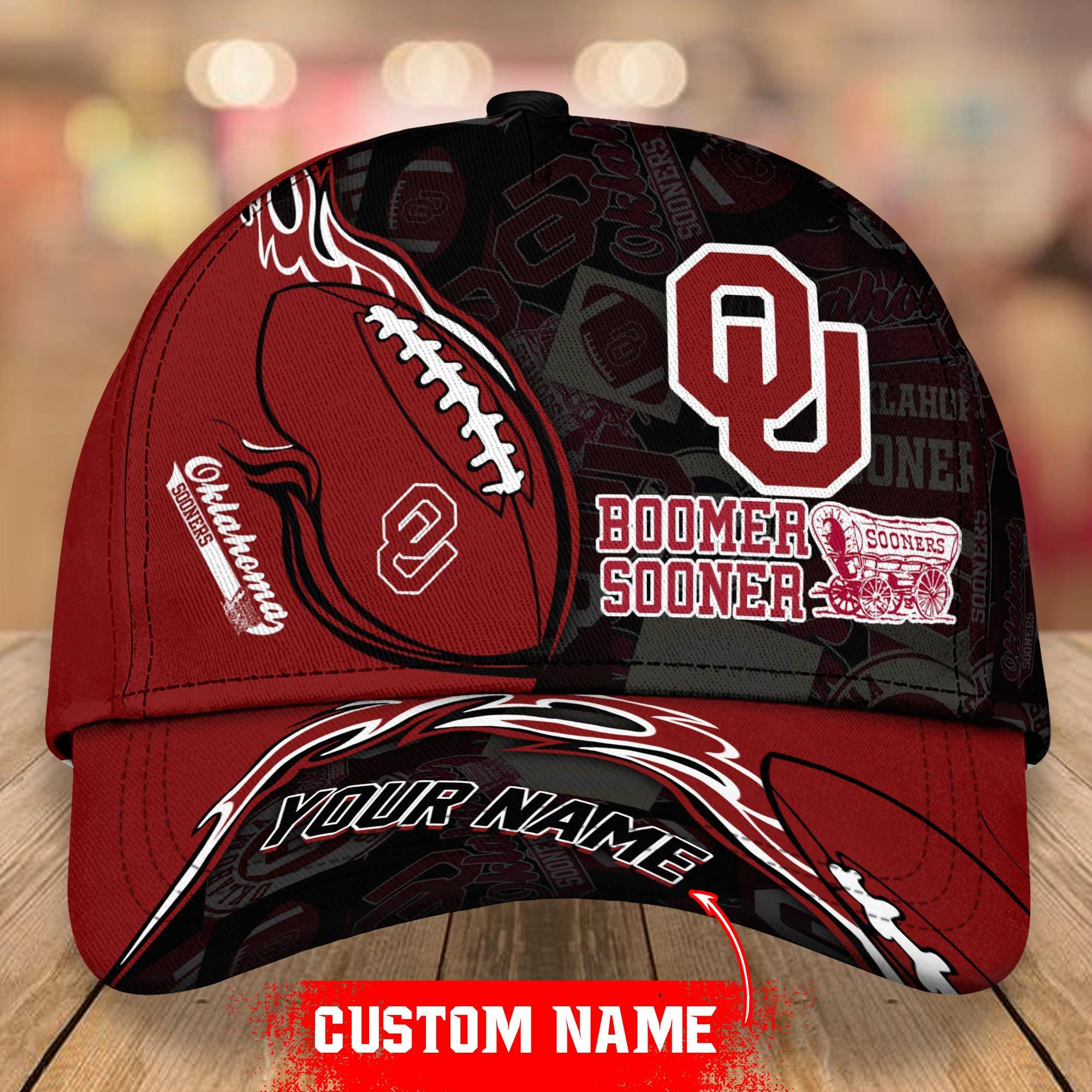 NCAA Oklahoma Sooners Personalized Cap Custom Name For Fan