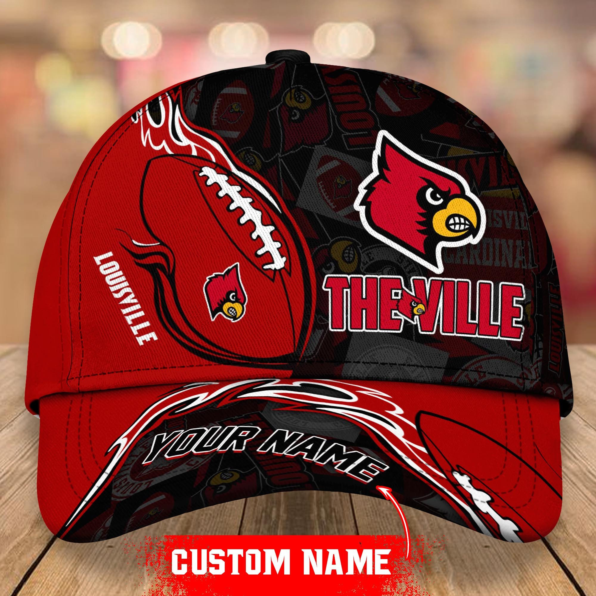 NCAA Louisville Cardinals Personalized Cap Custom Name For Fan