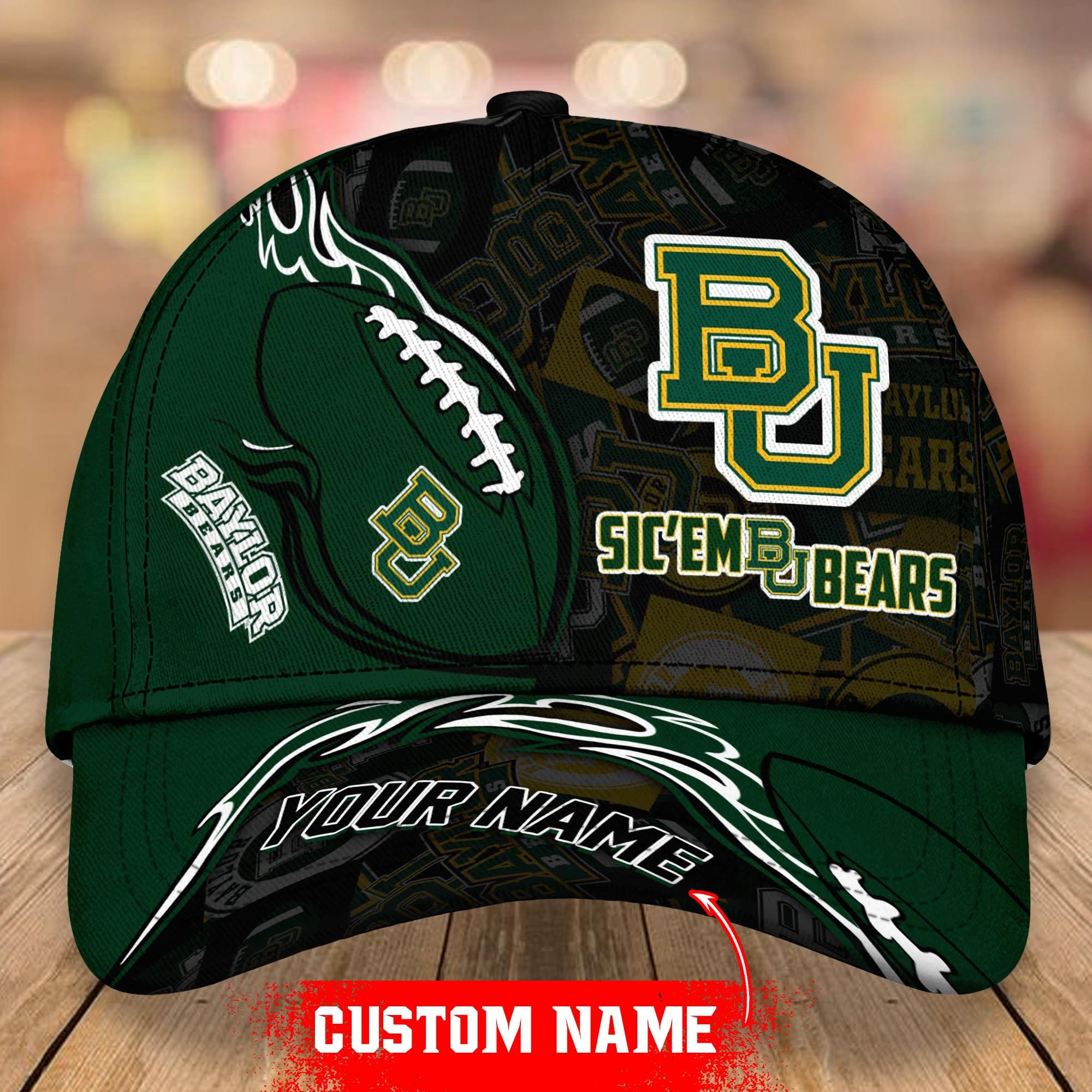 NCAA Baylor Bears Personalized Cap Custom Name For Fan