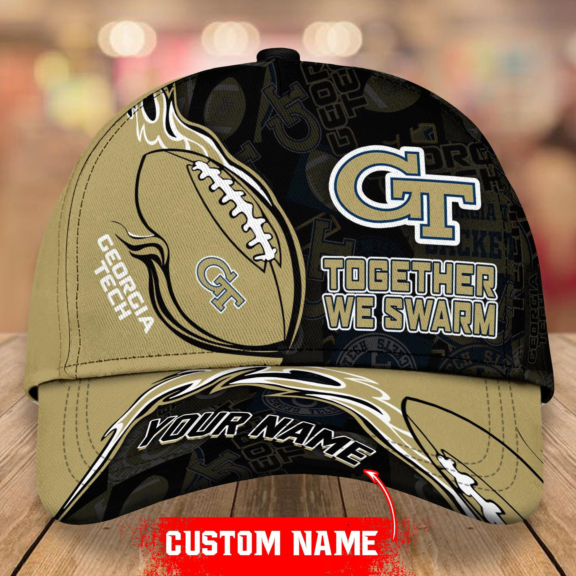 NCAA Georgia Tech Yellow Jackets Personalized Cap Custom Name For Fan