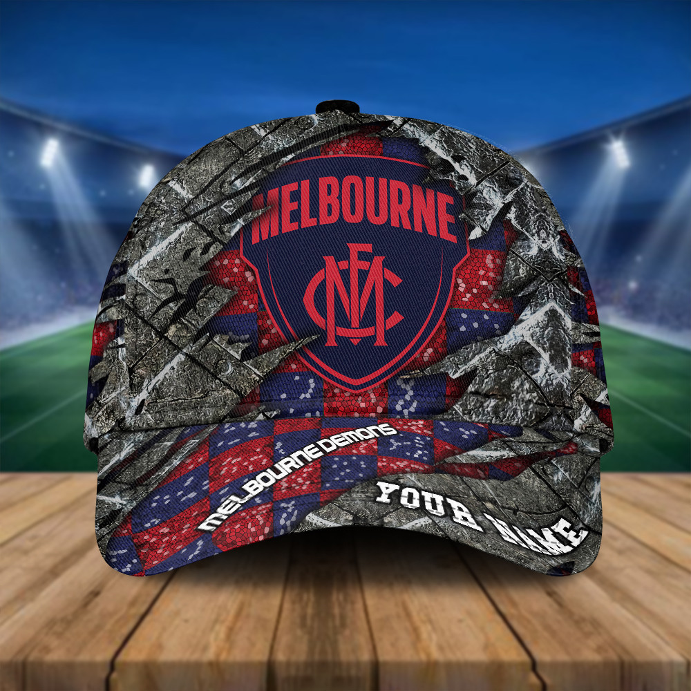 AFL New Personalized Melbourne 3D Classic Cap For Fan