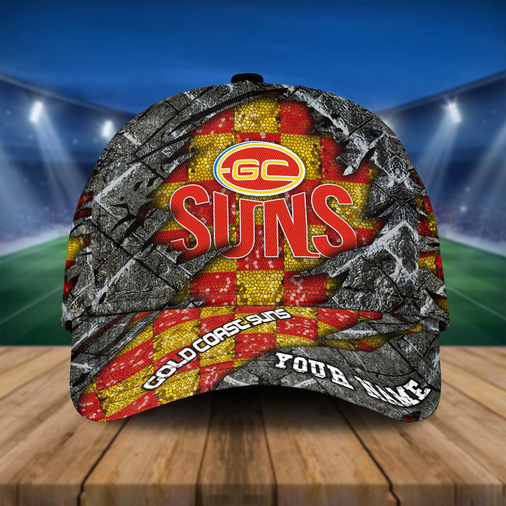 AFL New Personalized Gold Coast SUNS 3D Classic Cap For Fan