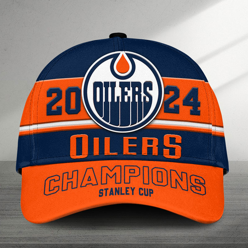 NHL Edmonton Oilers Personalized Classic Champ 2024  Cap For Fan