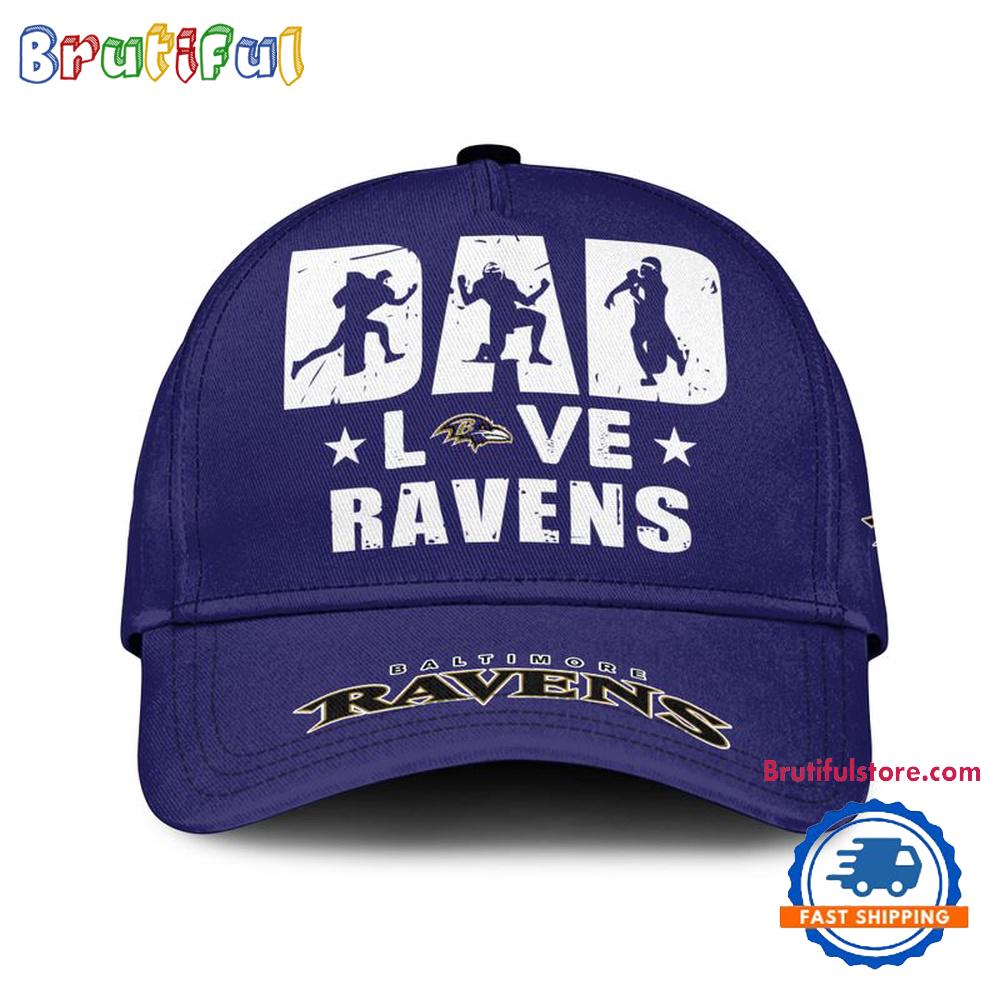 NFL Baltimore Ravens Dad Love Best Fathers Day Baseball Cap