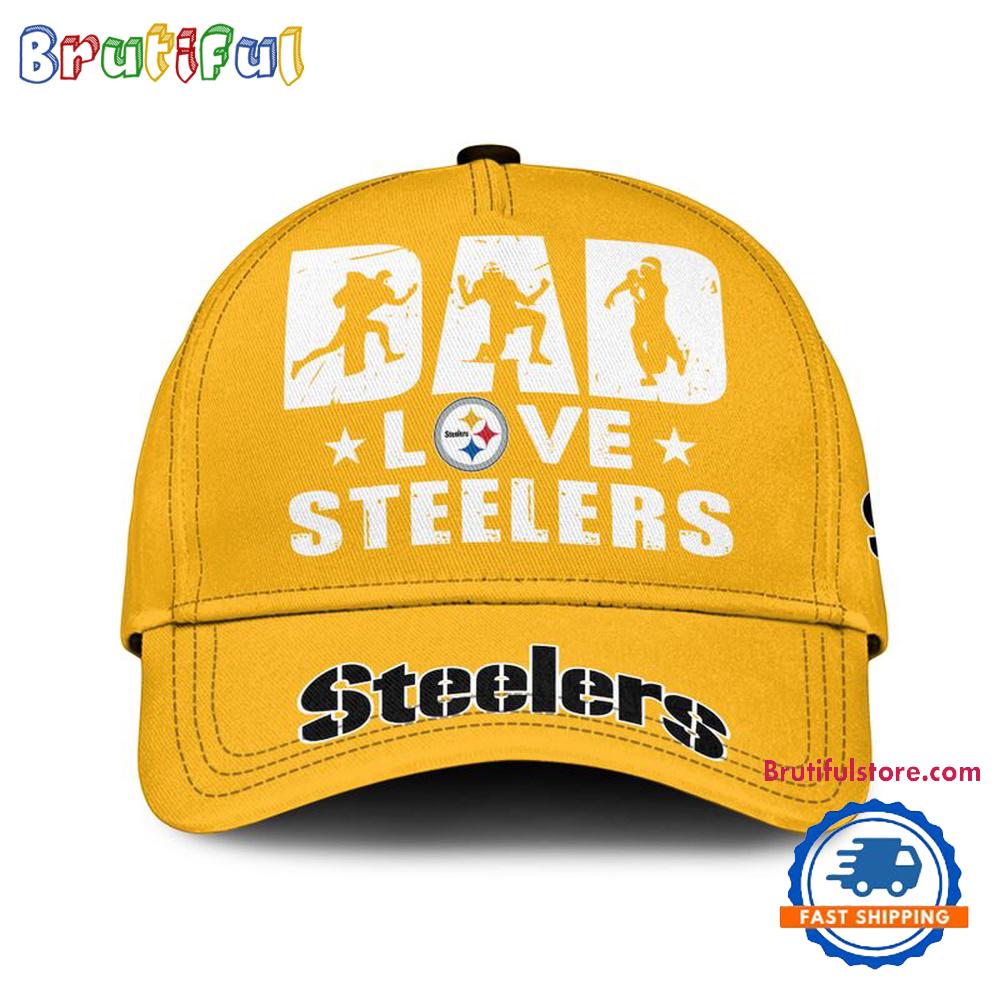 NFL Pittsburgh Steelers Dad Love Best Fathers Day Baseball Cap