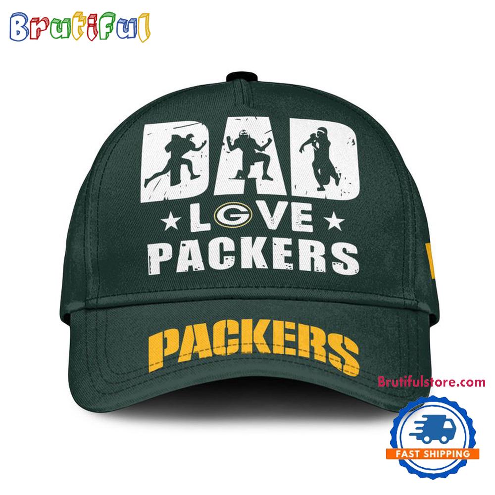 NFL Green Bay Packers Dad Love Best Fathers Day Baseball Cap