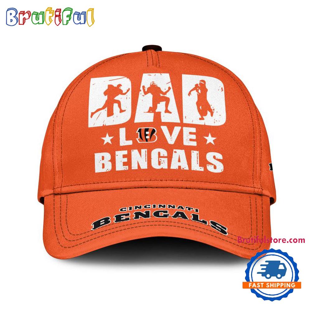 NFL Cincinnati Bengals Dad Love Best Fathers Day Baseball Cap