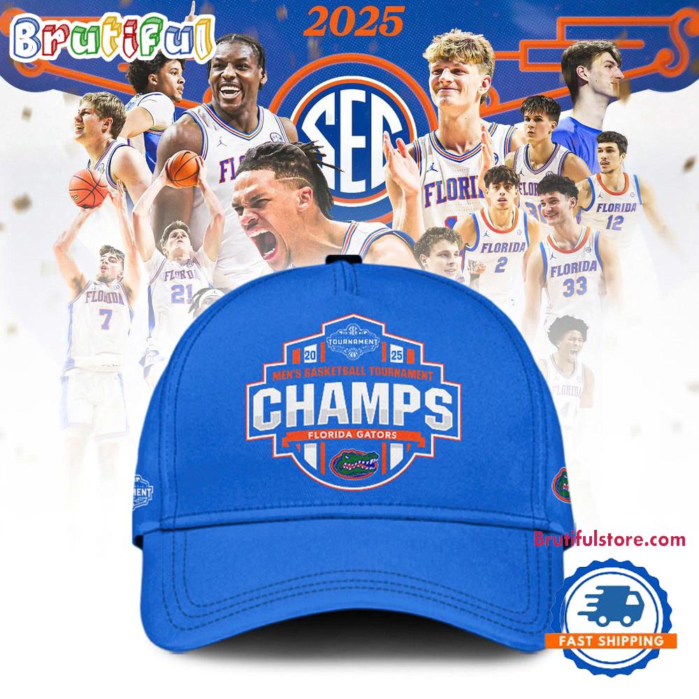 Florida Gators 2025 SEC Mens Basketball Conference Tournament Champions Locker Room Cap