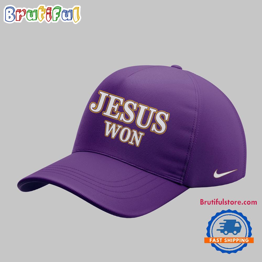 LSU Tigers JESUS WON Purple Cap