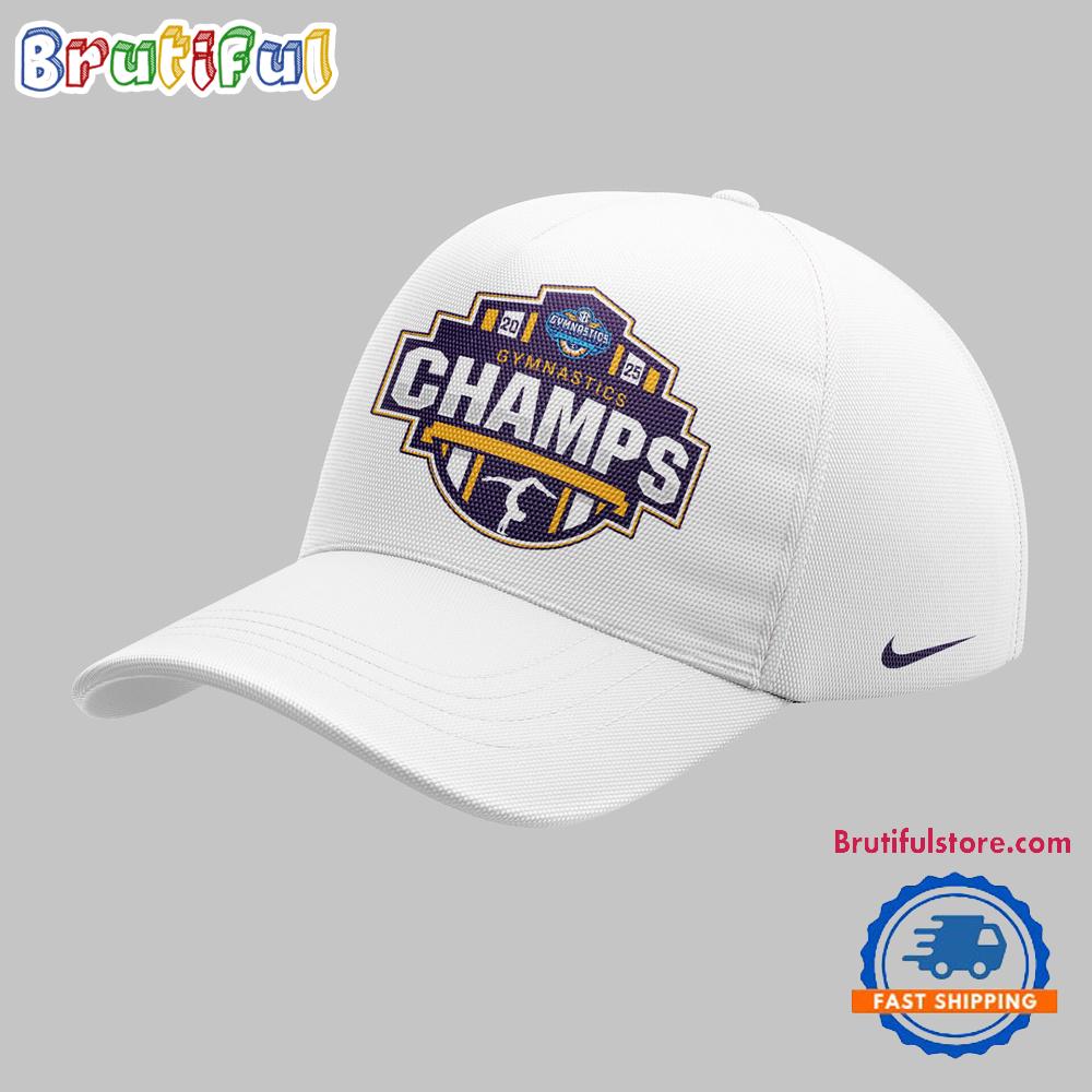 LSU Tigers 2025 SEC Womens Gymnastics Champions White Cap
