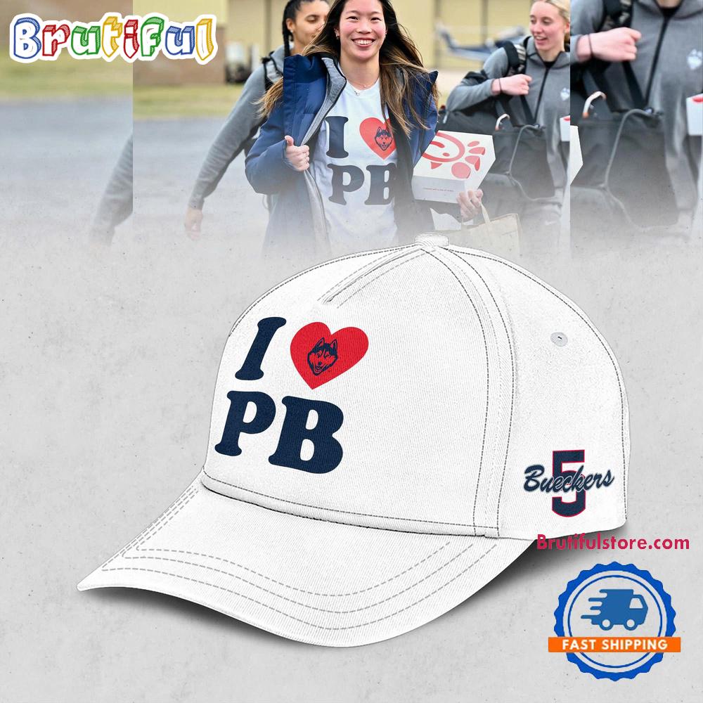 UConn Huskies Paige Bueckers I Love You PB White Cap