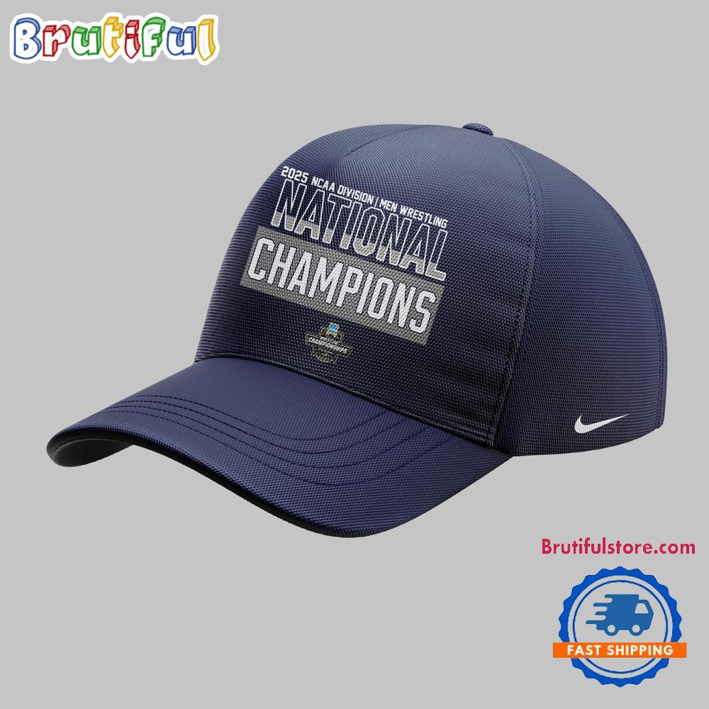 Penn State Nittany Lions NCAA Division Mens Wrestling National Champions 3D Print Navy Cap