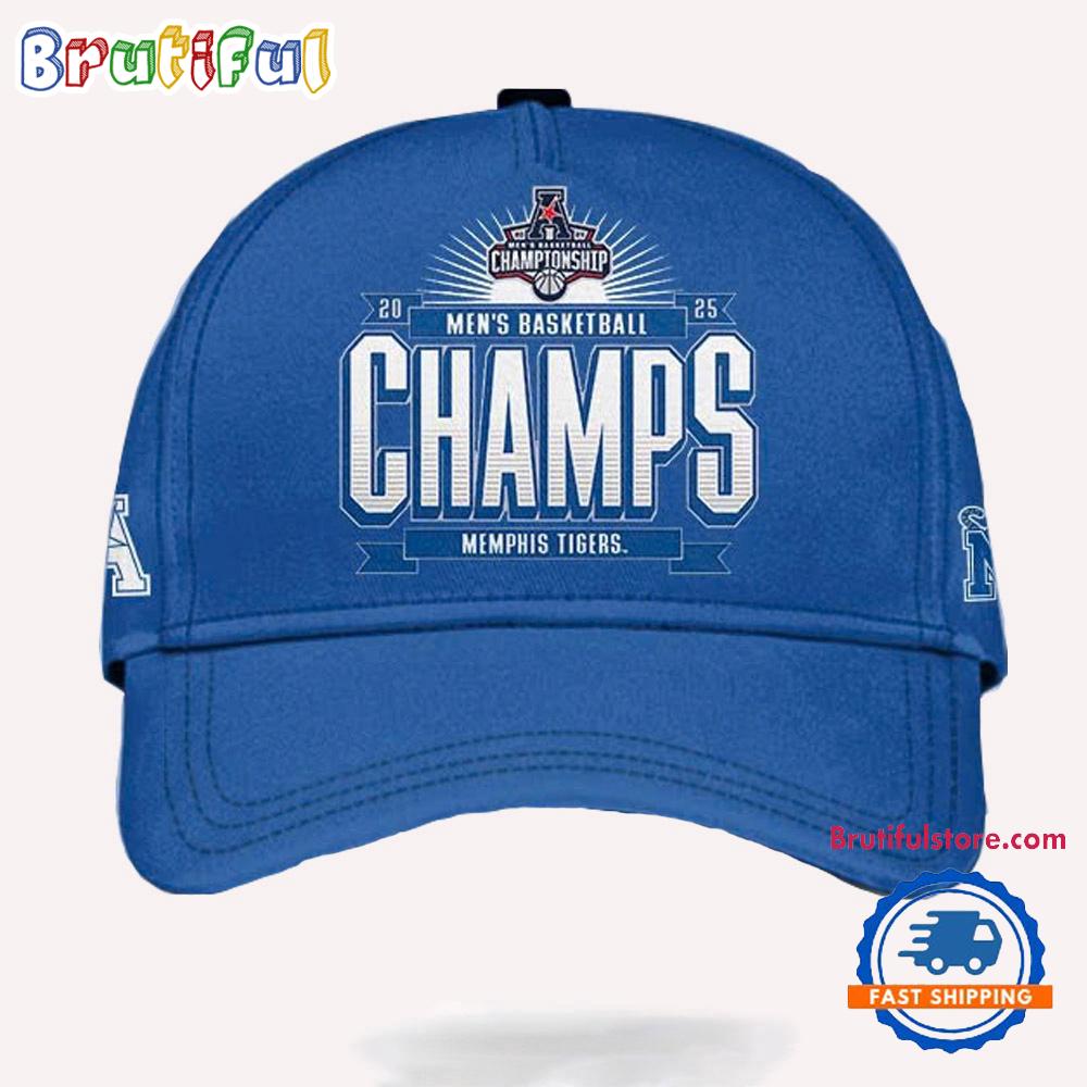 Memphis Tigers 2025 AAC Mens Basketball Conference Tournament Champions Cap Hats