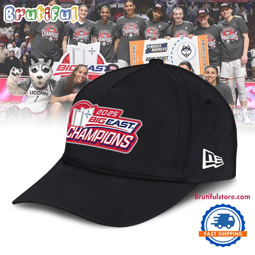 UConn Huskies 2025 BIG EAST Womens Basketball Conference Tournament Champions Black Cap