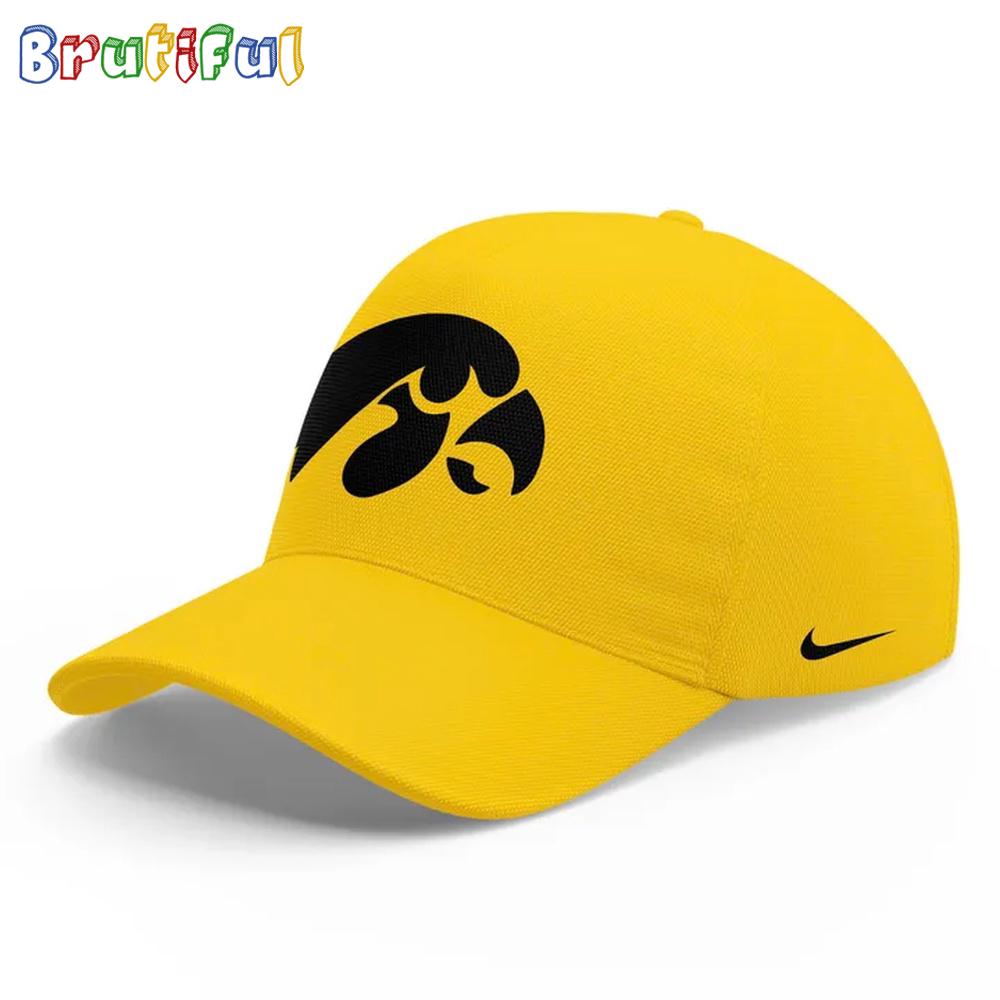 Iowa Hawkeyes 2025 Basketball Nothing Easy Yellow Cap Hats