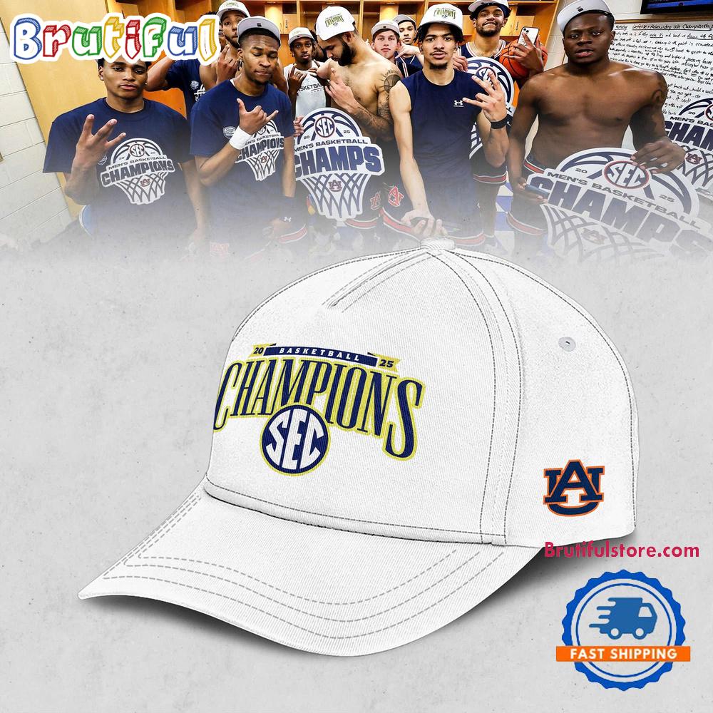 Auburn Tigers 2025 SEC Mens Basketball Regular Season Champions Cap Hats
