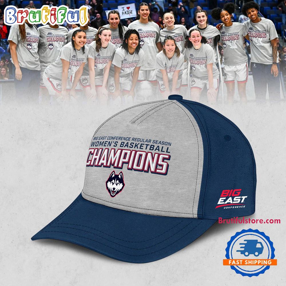 UConn Huskies 2025 Big East Womens Basketball Regular Season Champions Cap Hats
