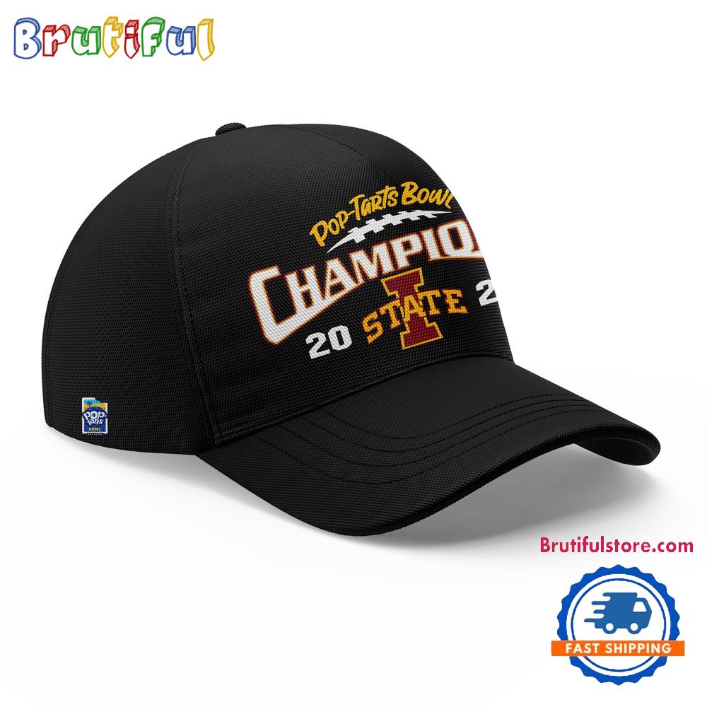 Iowa State Cyclones Football 2024 Pop Tarts Bowl Champions Limited Black Cap Hats
