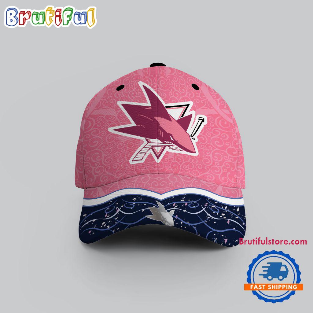 NHL San Jose Sharks Hockey Fights Against Cancer Design Cap