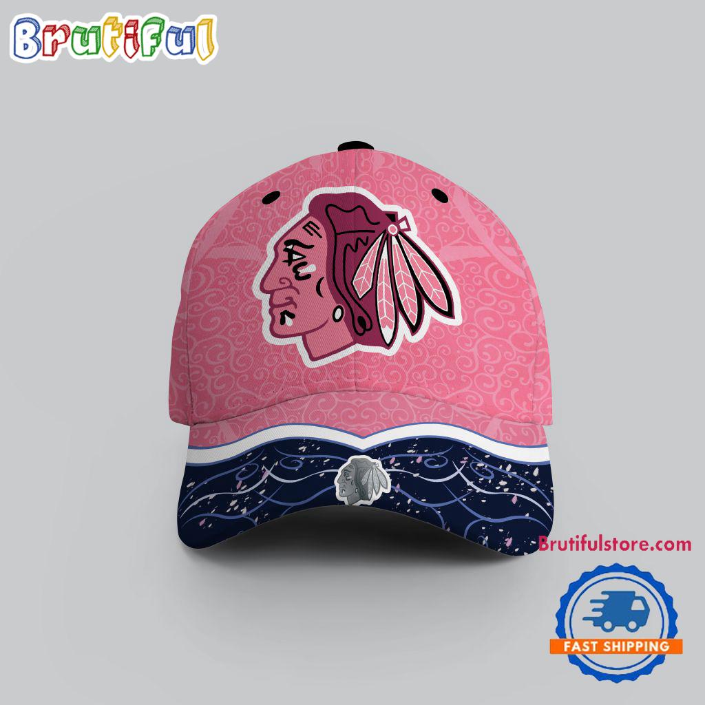 NHL Chicago BlackHawks Hockey Fights Against Cancer Design Cap