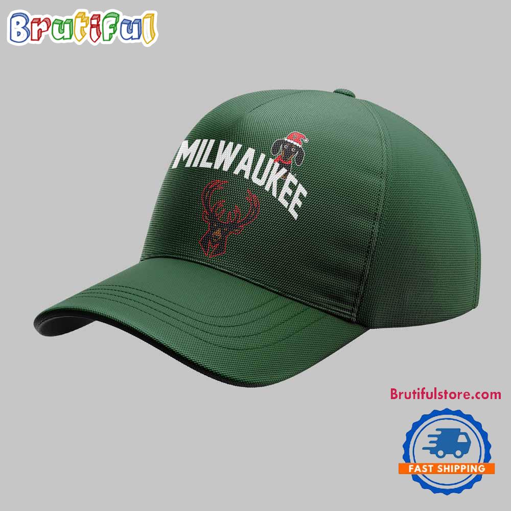 Milwaukee Bucks Dachshund Through the Snow Christmas New 2024 Cap