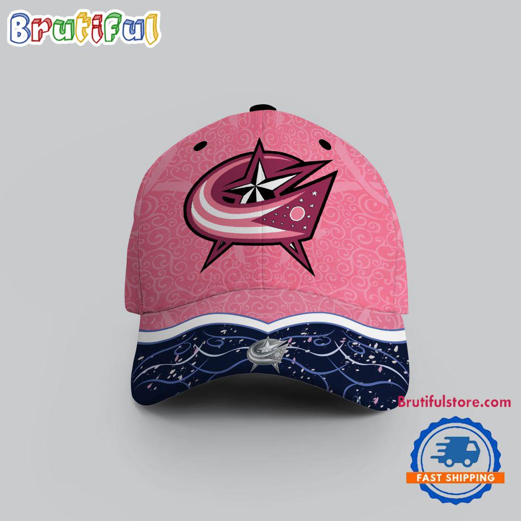 NHL Columbus Blue Jackets Hockey Fights Against Cancer Design Cap