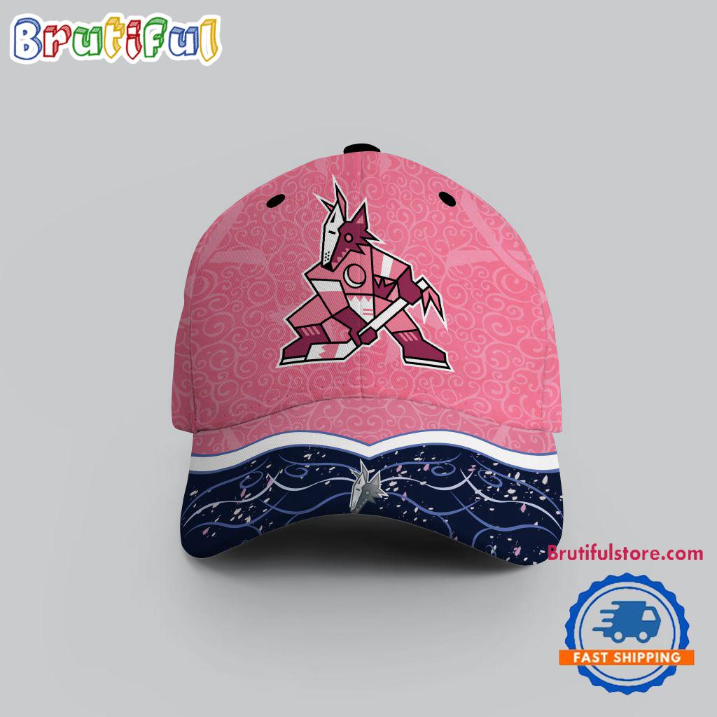 NHL Arizona Coyotes Hockey Fights Against Cancer Design Cap