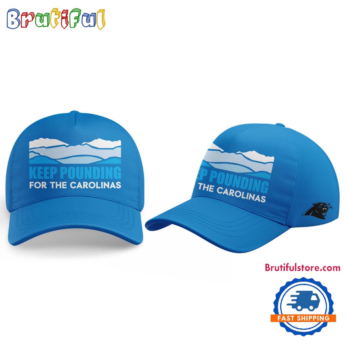 Carolina Panthers NFL 2024 Keep Pounding All Over Print Cap Hats