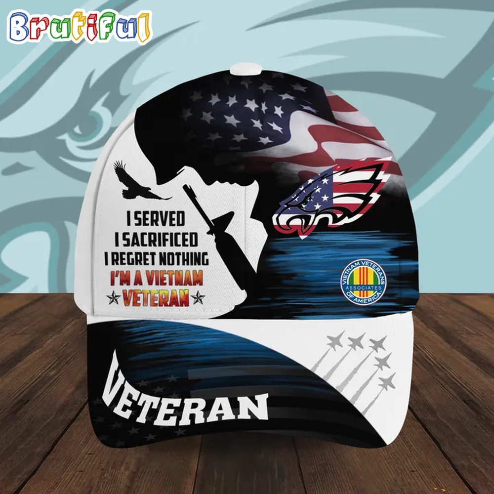 NFL Philadelphia Eagles Special American Flag Vietnam Veteran Baseball Cap