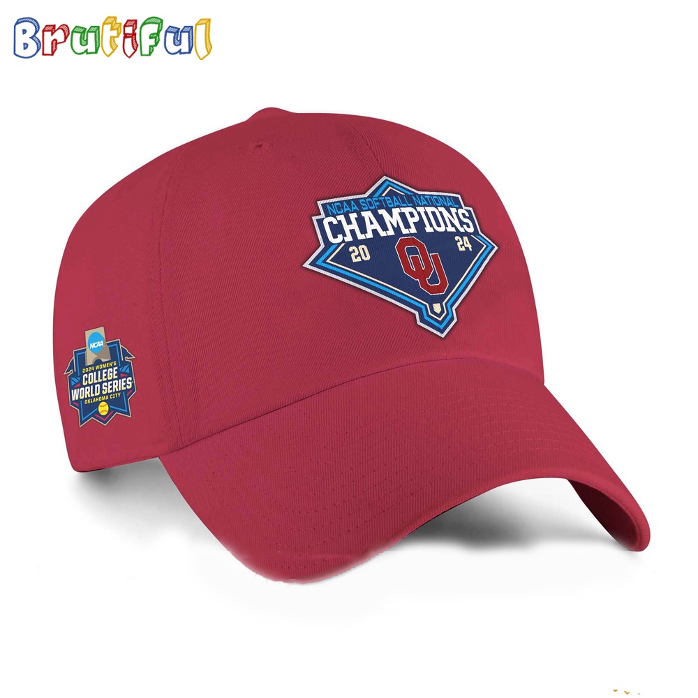 Oklahoma Sooners Four Peat 2024 NCAA Softball Womens College World Series Champions Cap