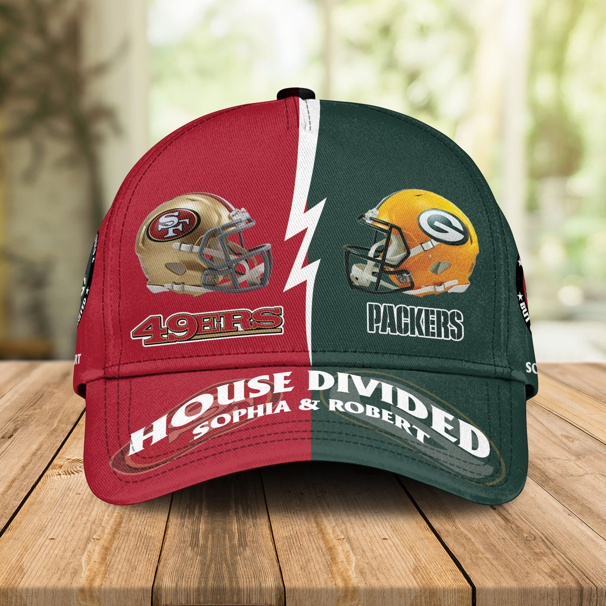 NFL 49es Mix Packers Personalized House Divided New Cap Mix Team Gifts For Fans