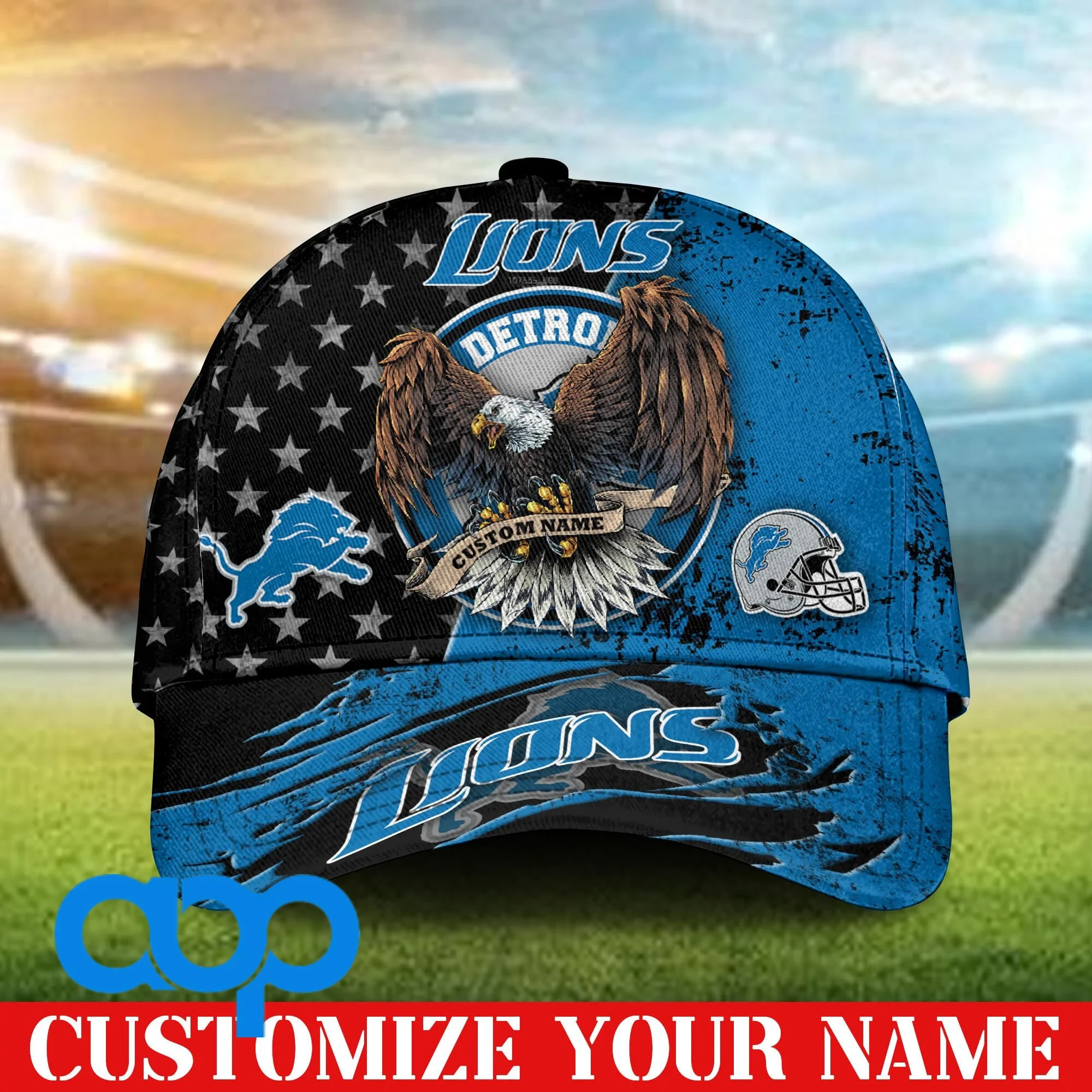 Detroit Lions 3D Personalized Classic Cap