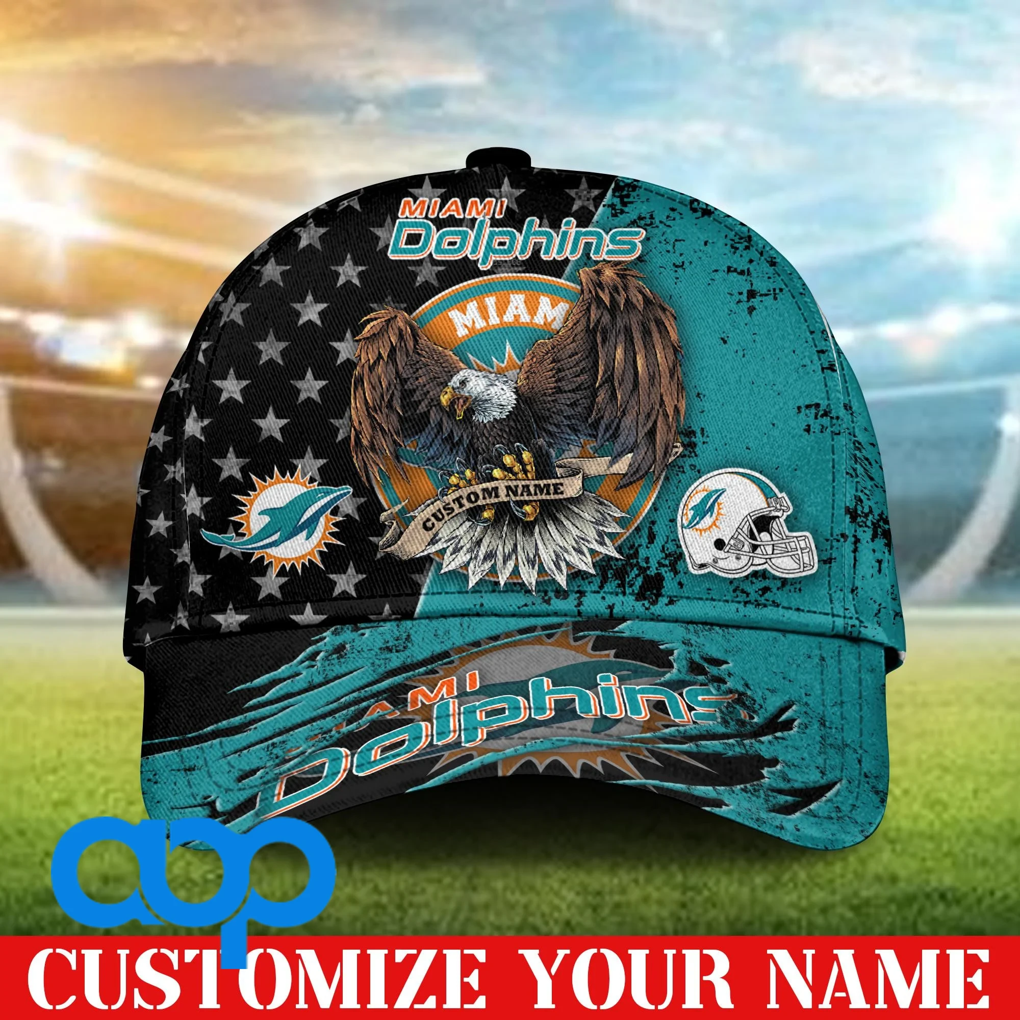Miami Dolphins 3D Personalized Classic Cap