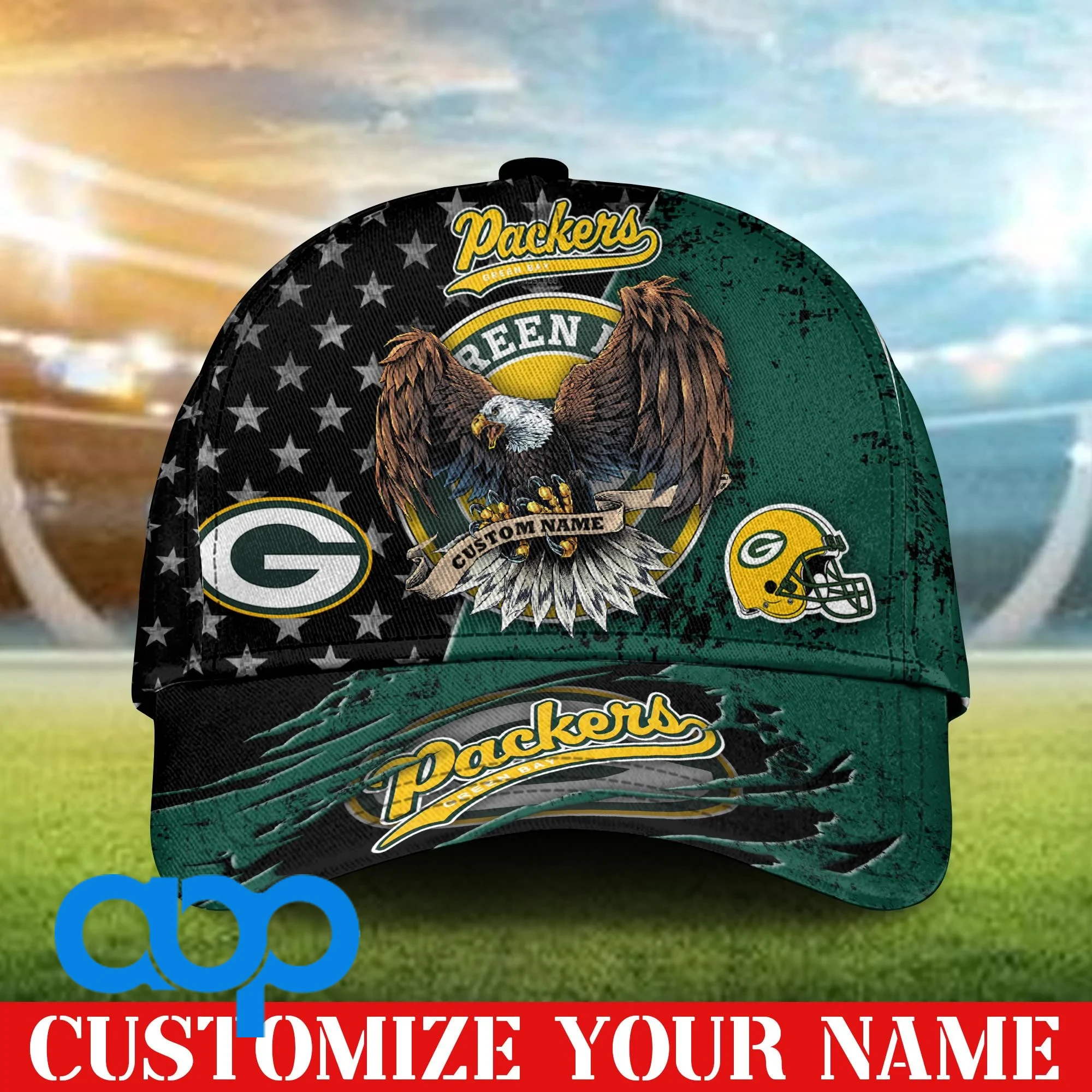 Green Bay Packers 3D Personalized Classic Cap