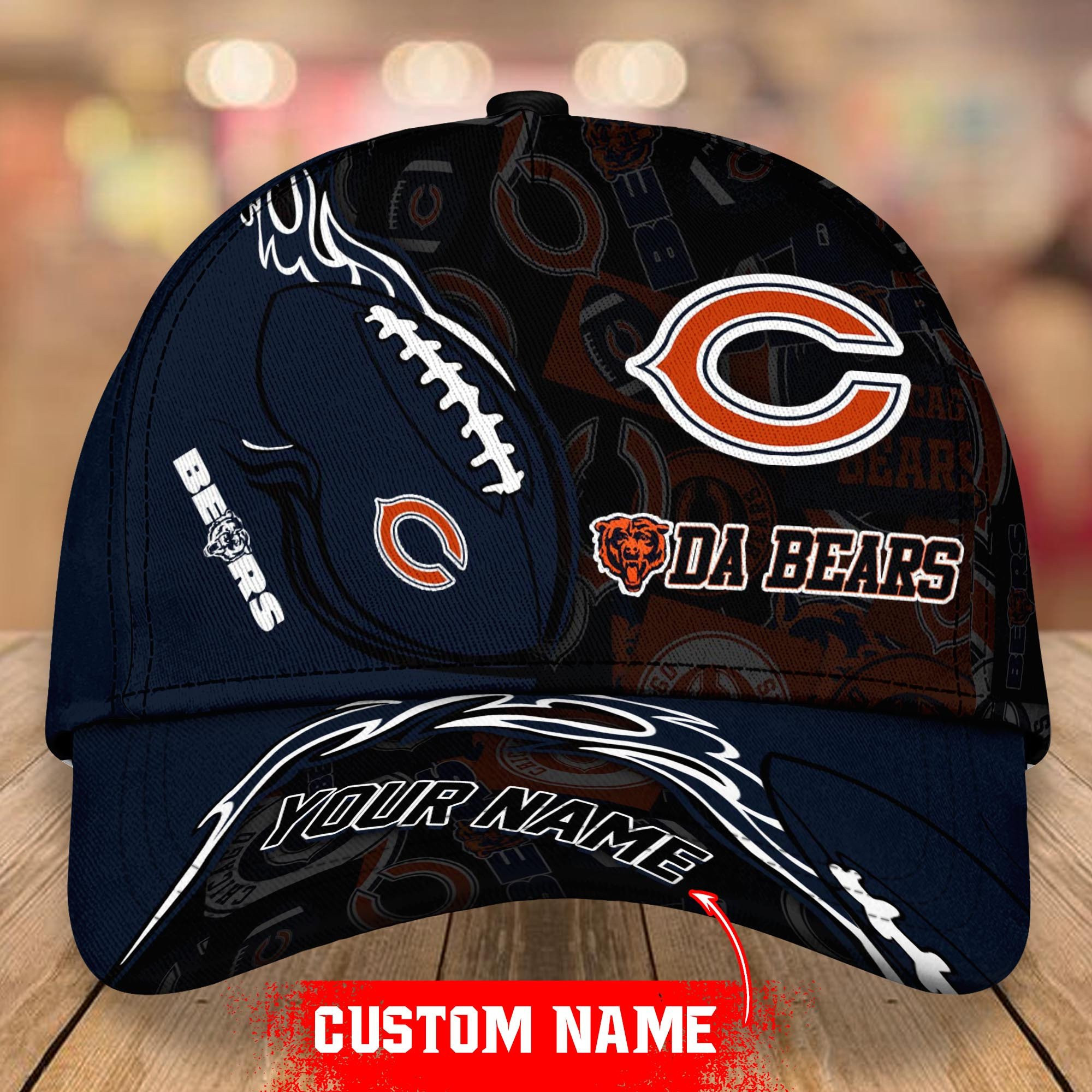 NFL Chicago Bears Classic Personalized Cap Custom Name For Fan