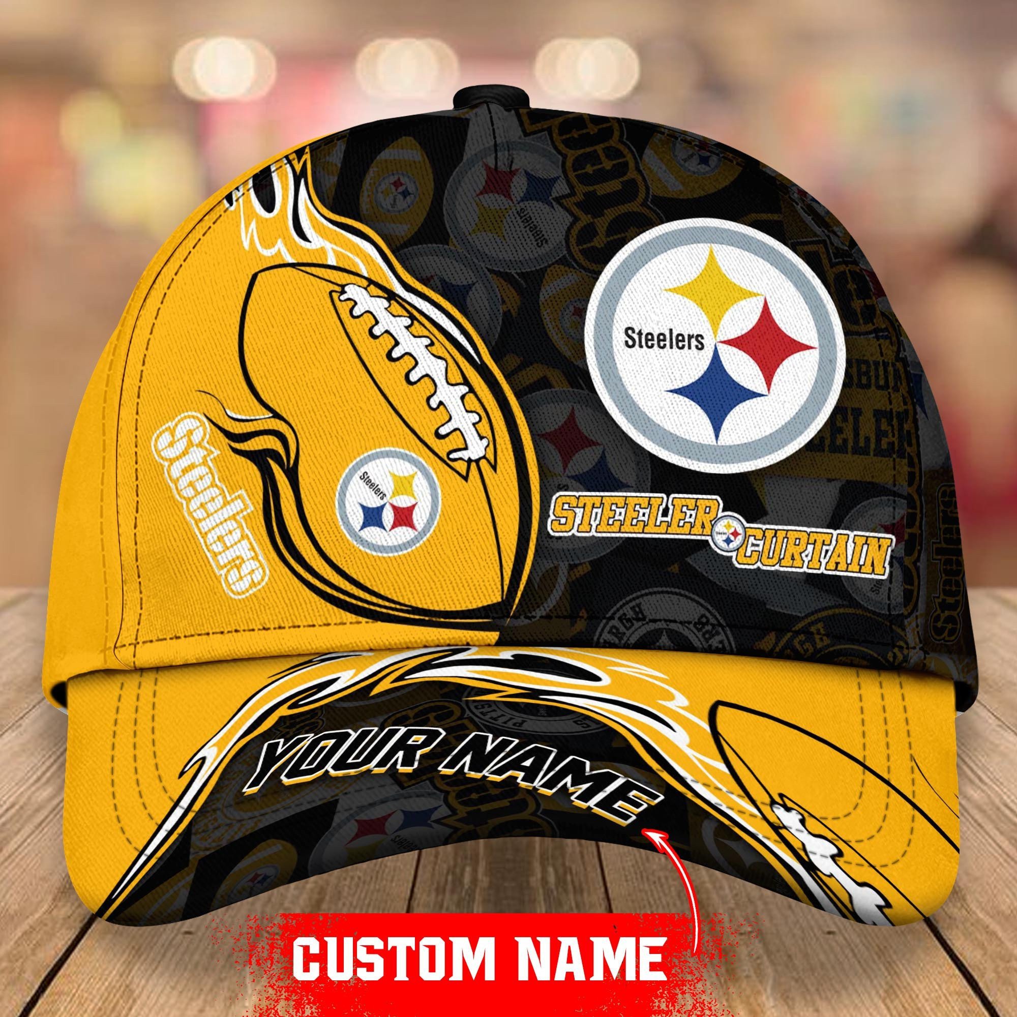 NFL Pittsburgh Steelers Classic Personalized Cap Custom Name For Fan