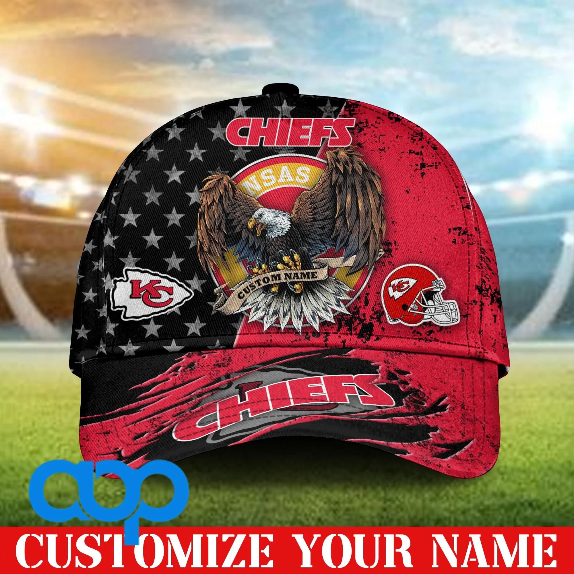 Kansas City Chiefs 3D Personalized Classic Cap