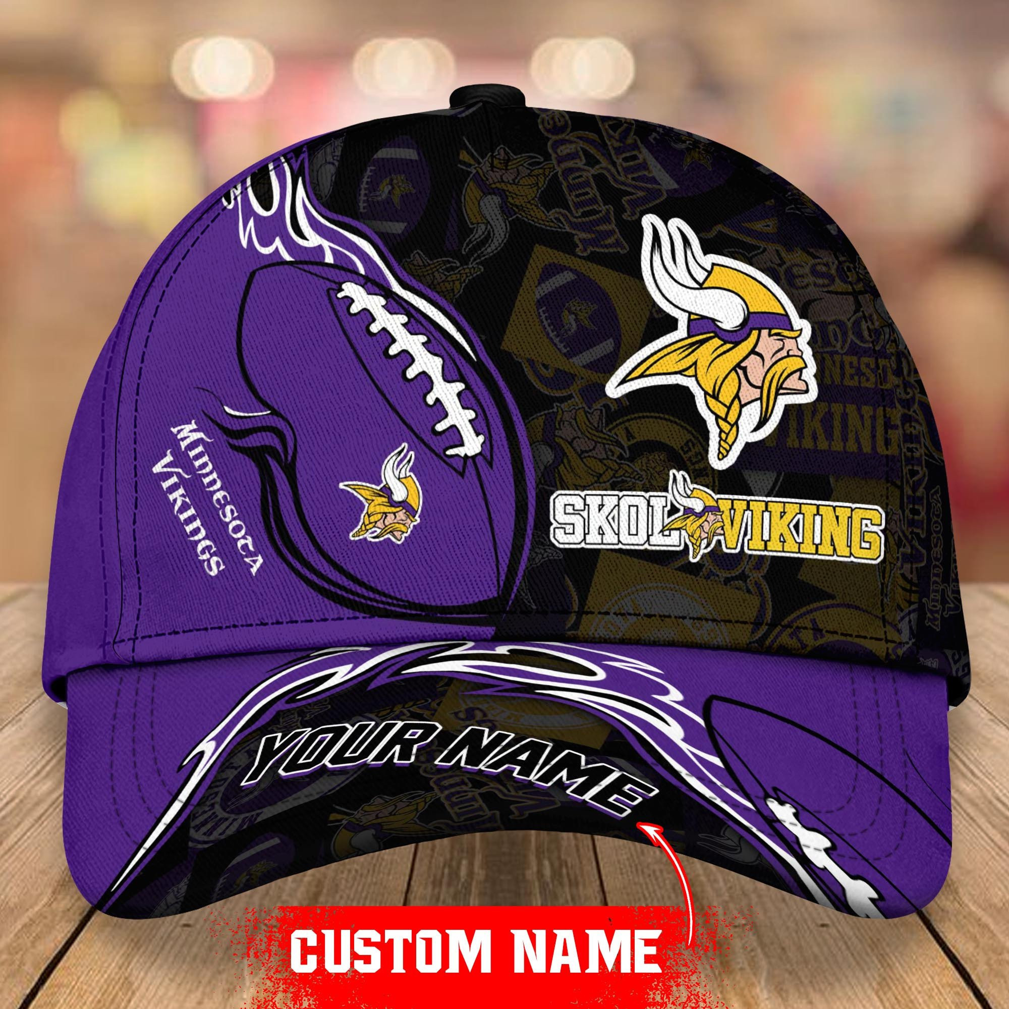 NFL Minnesota Vikings Classic Personalized Cap Custom Name For Fan