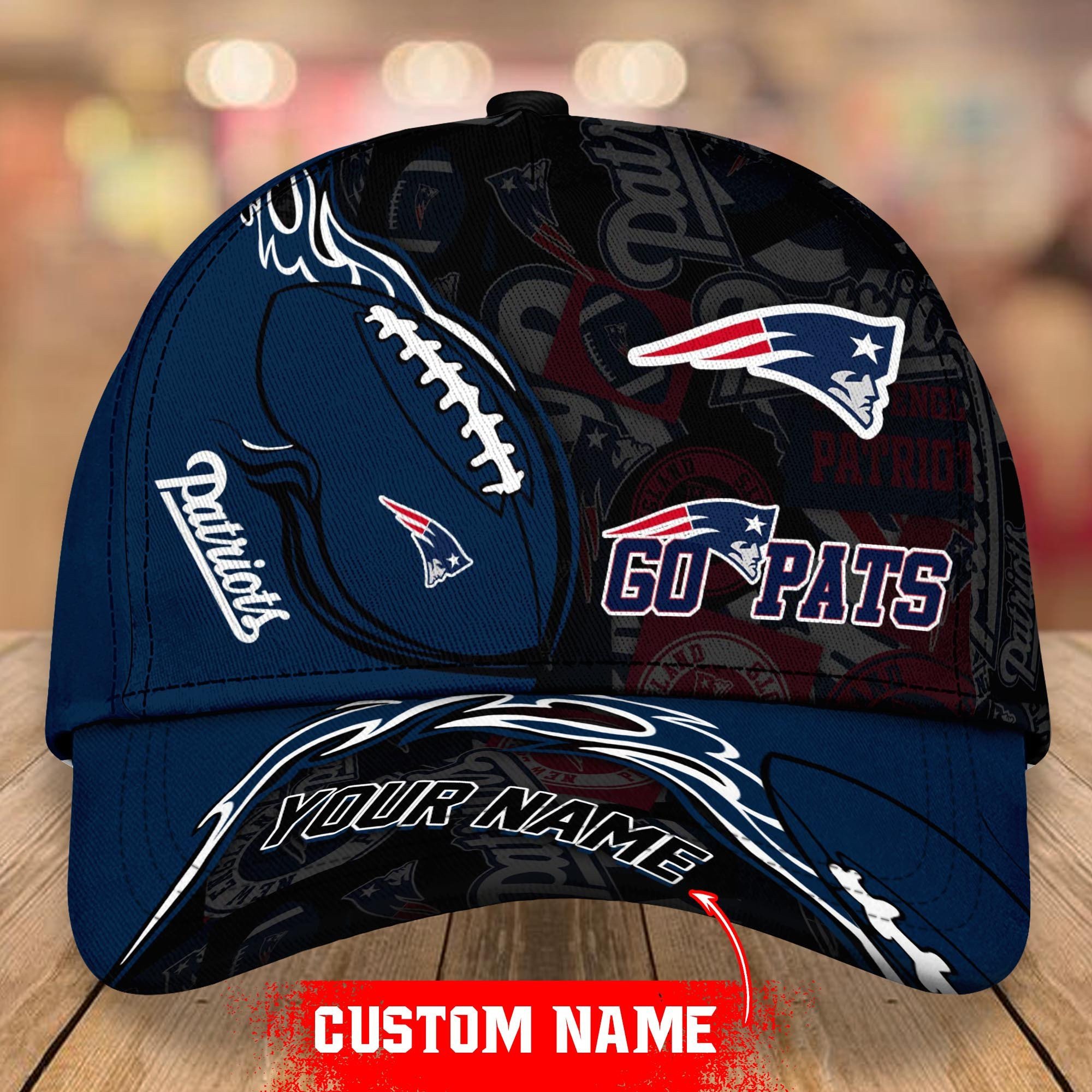 NFL New England Patriots Classic Personalized Cap Custom Name For Fan