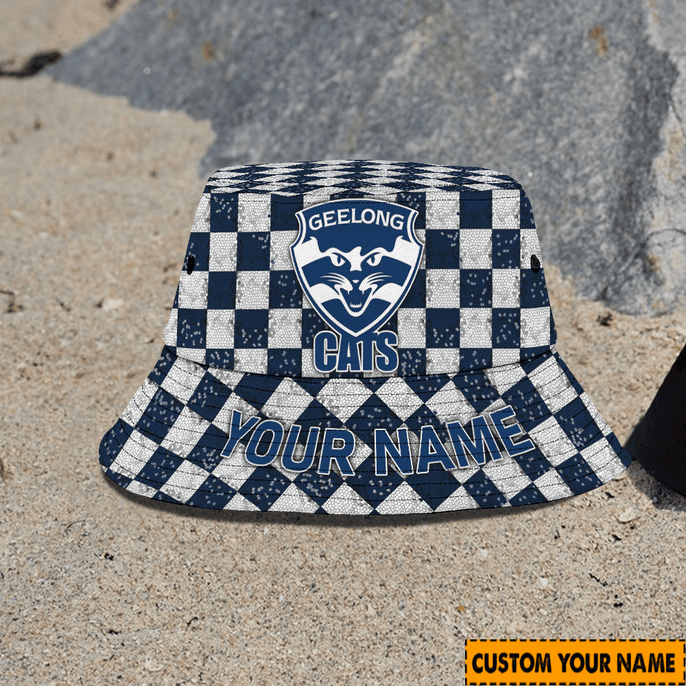 Afl Custom Geelong Cats Bucket Hat Birthday Present Team Gifts For Fan