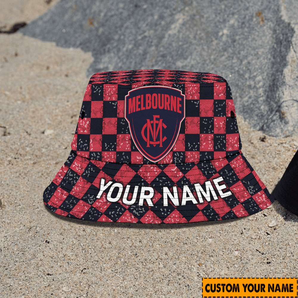 Afl Custom Melbourne Bucket Hat Birthday Present Team Gifts For Fan