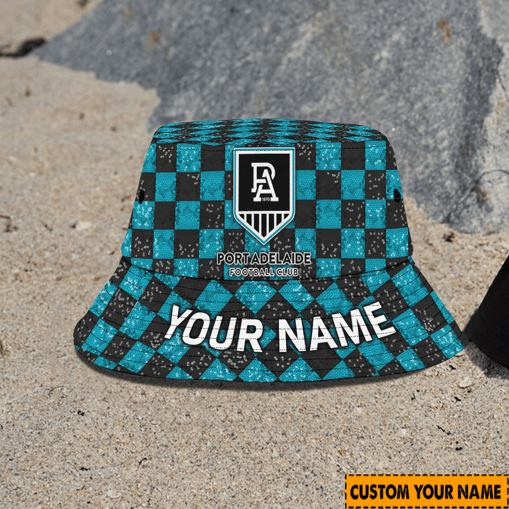 Afl Custom Port Adelaide Bucket Hat Birthday Present Team Gifts For Fan